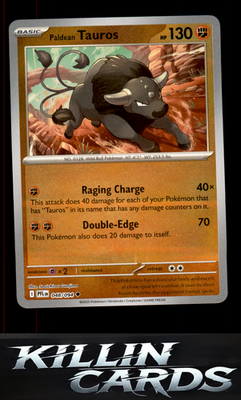 Reverse Holofoil Paldean Tauros 048/094 Pokemon Uncommon ME02: Phantasmal Flames