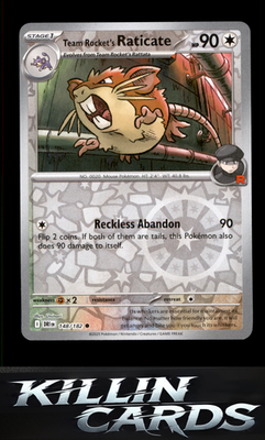 Reverse Holofoil Team Rocket's Raticate - 148/182 148/182 Pokemon Common SV10: D