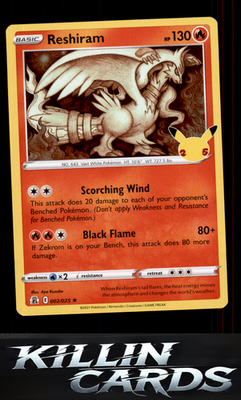 Reshiram 002/025 Pokemon Holo Rare Celebrations Card NM