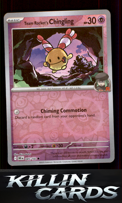 Reverse Holofoil Team Rocket's Chingling 085/182 Pokemon Common SV10: Destined R