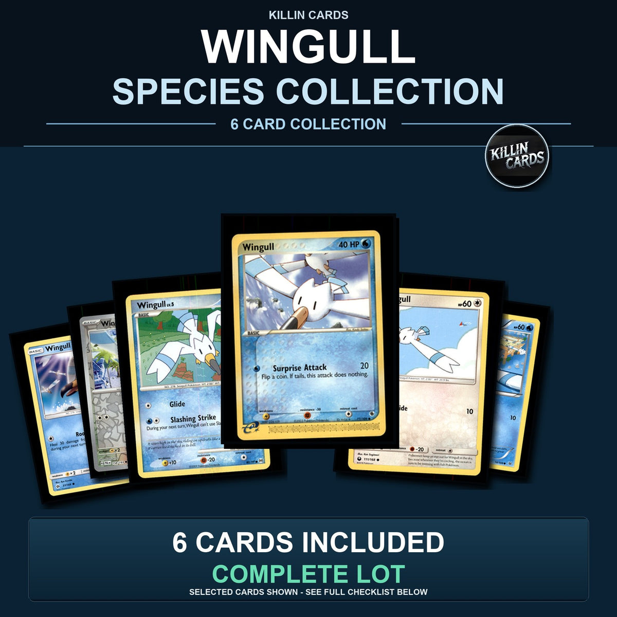 Pokemon TCG Wingull Species Collection 6 Different Cards