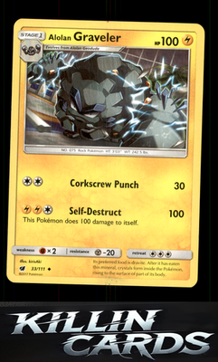 Alolan Graveler 33/111 Pokemon Uncommon SM - Crimson Invasion Card NM