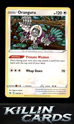 Oranguru 148/202 Pokemon Holo Rare SWSH01: Sword & Shield Base Set Card NM