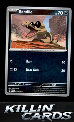 Reverse Holofoil Sandile 064/094 Pokemon Common ME02: Phantasmal Flames Card NM