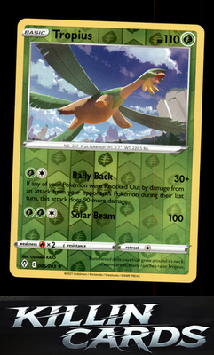 Reverse Holofoil Tropius 006/203 Pokemon Rare SWSH07: Evolving Skies Card NM