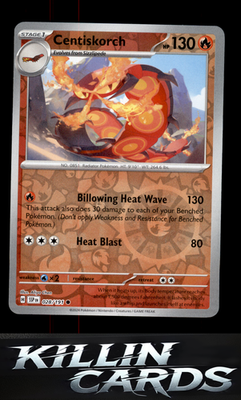 Reverse Holofoil Centiskorch 028/191 Pokemon Common SV08: Surging Sparks Card NM