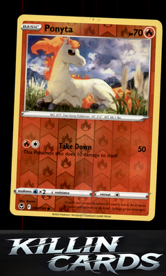 Reverse Holofoil Ponyta 021/195 Pokemon Common SWSH12: Silver Tempest Card NM