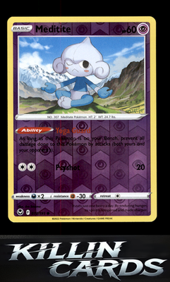 Reverse Holofoil Meditite 072/195 Pokemon Common SWSH12: Silver Tempest Card NM