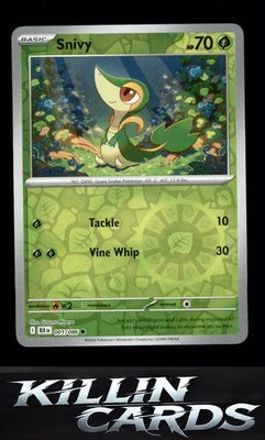 Reverse Holofoil Snivy 001/086 Pokemon Common SV: Black Bolt Card NM
