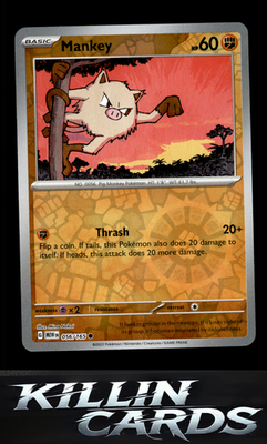 Reverse Holofoil Mankey 056/165 Pokemon Common SV: Scarlet & Violet 151 Card NM