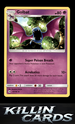 Golbat 55/149 Pokemon Uncommon SM Base Set Card NM