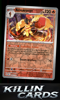 Reverse Holofoil Armarouge 044/197 Pokemon Uncommon SV03: Obsidian Flames Card N