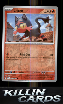 Reverse Holofoil Litten - 032/162 032/162 Pokemon Common SV05: Temporal Forces C