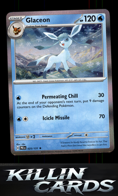 Glaceon 025/131 Pokemon Rare SV: Prismatic Evolutions Card NM