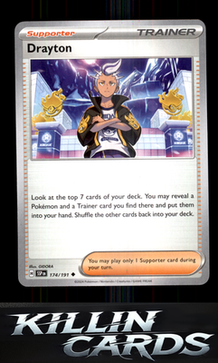 Drayton - 174/191 174/191 Pokemon Uncommon SV08: Surging Sparks Card NM