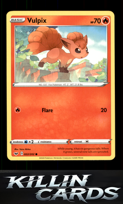 Vulpix 022/202 Pokemon Common SWSH01: Sword & Shield Base Set Card NM