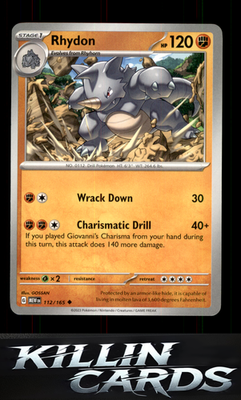 Rhydon 112/165 Pokemon Uncommon SV: Scarlet & Violet 151 Card NM