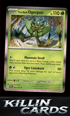 Teal Mask Ogerpon 024/167 Pokemon Rare SV06: Twilight Masquerade Card NM