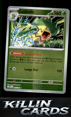 Reverse Holofoil Ludicolo - 007/094 007/094 Pokemon Uncommon ME02: Phantasmal Fl