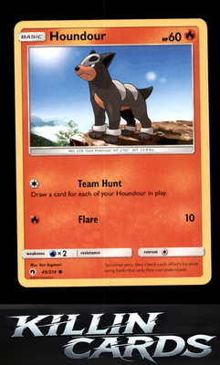 Houndour 45/214 Pokemon Common SM - Lost Thunder Card NM