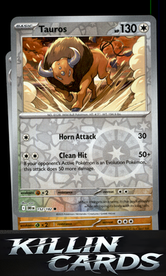 Reverse Holofoil Tauros 152/182 Pokemon Common SV10: Destined Rivals Card NM
