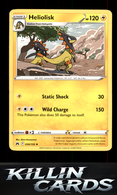 Heliolisk 050/159 Pokemon Rare SWSH: Crown Zenith Card NM