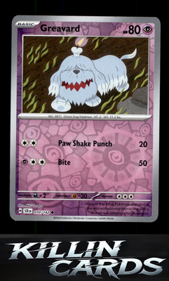 Reverse Holofoil Greavard 070/142 Pokemon Common SV07: Stellar Crown Card NM