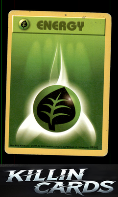 Grass Energy 099/102 Pokemon Common Base Set (Shadowless) Card MP