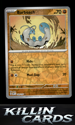 Reverse Holofoil Barboach 108/197 Pokemon Common SV03: Obsidian Flames Card NM