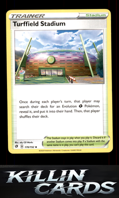 Turffield Stadium 170/192 Pokemon Uncommon SWSH02: Rebel Clash Card NM