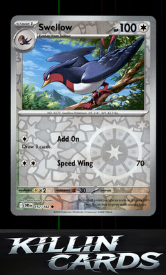 Reverse Holofoil Swellow 157/182 Pokemon Common SV10: Destined Rivals Card NM