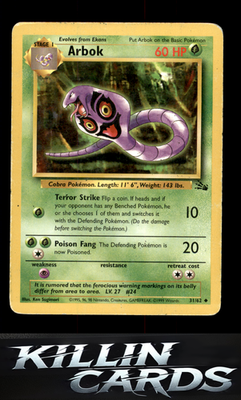 Arbok 31/62 Pokemon Uncommon Fossil Card LP