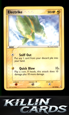 Electrike 52/100 Pokemon Common Crystal Guardians Card MP
