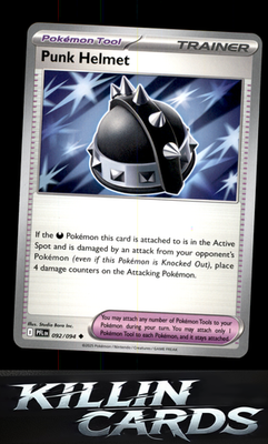 Punk Helmet 092/094 Pokemon Uncommon ME02: Phantasmal Flames Card NM