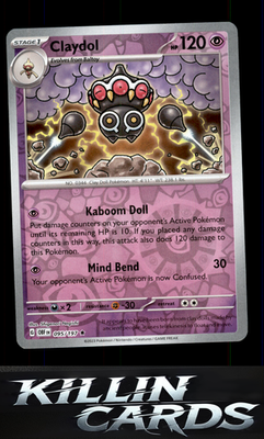 Reverse Holofoil Claydol 095/197 Pokemon Rare SV03: Obsidian Flames Card LP