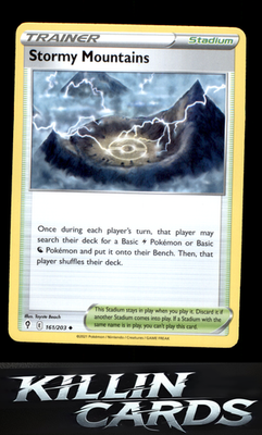 Stormy Mountains 161/203 Pokemon Uncommon SWSH07: Evolving Skies Card NM