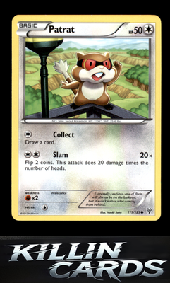 Patrat (111) 111/135 Pokemon Common Plasma Storm Card NM
