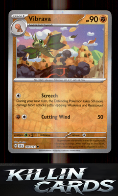 Reverse Holofoil Vibrava - 105/191 105/191 Pokemon Common SV08: Surging Sparks C