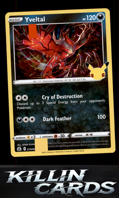 Yveltal 019/025 Pokemon Holo Rare Celebrations Card NM