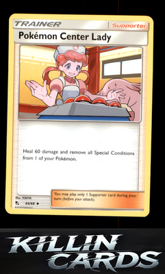 Pokemon Center Lady 64/68 Pokemon Uncommon Hidden Fates Card NM