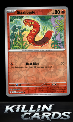 Reverse Holofoil Sizzlipede 036/162 Pokemon Common SV05: Temporal Forces Card NM