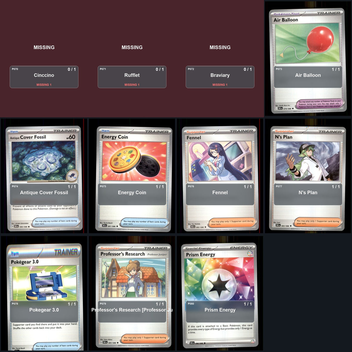 Pokemon TCG SV: Black Bolt C/UC/R Standard Set 32 Cards