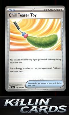 Chill Teaser Toy 166/191 Pokemon Uncommon SV08: Surging Sparks Card NM