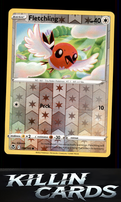 Reverse Holofoil Fletchling 150/195 Pokemon Common SWSH12: Silver Tempest Card N