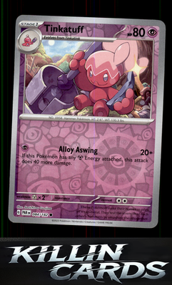 Reverse Holofoil Tinkatuff 084/182 Pokemon Common SV04: Paradox Rift Card NM