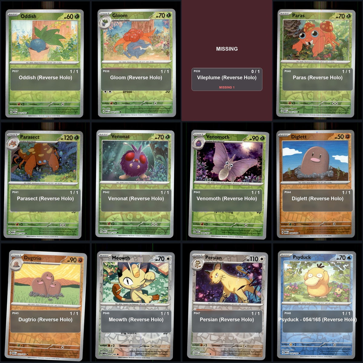 Pokemon TCG SV: Scarlet & Violet 151 Reverse Holo Master Set 106 Reverse Holo