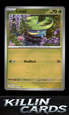 Reverse Holofoil Lotad 005/094 Pokemon Common ME02: Phantasmal Flames Card NM
