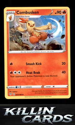 Combusken 023/189 Pokemon Uncommon SWSH03: Darkness Ablaze Card NM
