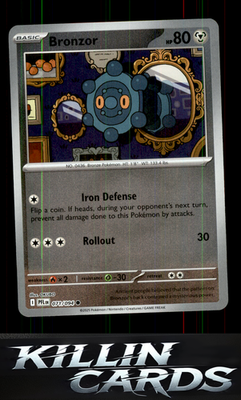 Reverse Holofoil Bronzor 071/094 Pokemon Common ME02: Phantasmal Flames Card NM