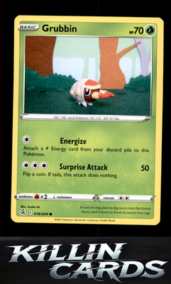 Grubbin 018/264 Pokemon Common SWSH08: Fusion Strike Card NM